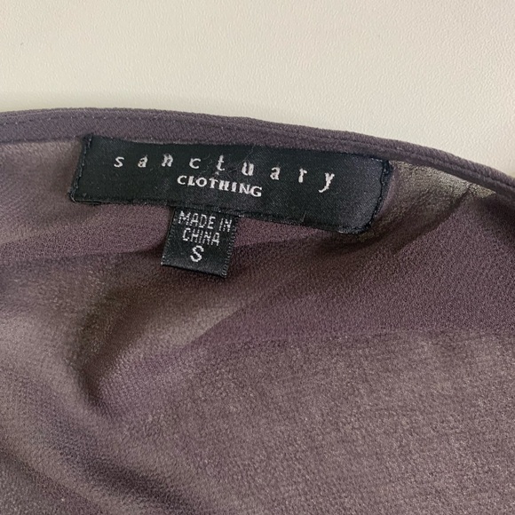 Anthropology Sanctuary V-Neck Sheer Flowy Embellished Blouse Size Small - Picture 8 of 8